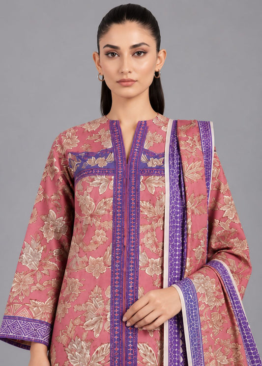 shot of the Alkaram Khaddar Suit Dusty Rose