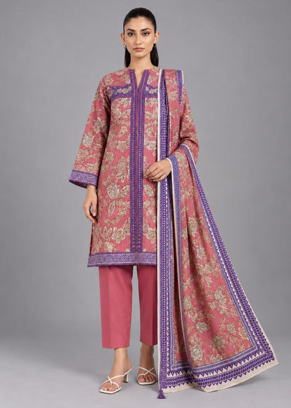 shot of the Alkaram Khaddar Suit Dusty Rose