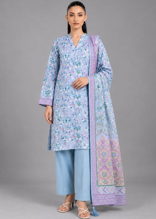 Alkaram 3pc Unstitched Khaddar Suit | Mist Blue