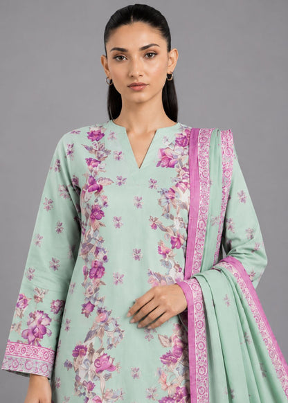 Alkaram 3pc Unstitched Khaddar Suit | Mint Mist