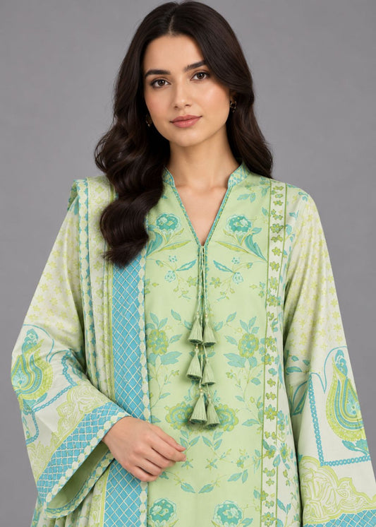 Alkaram 3pc Unstitched Khaddar Suit | Mint Mist