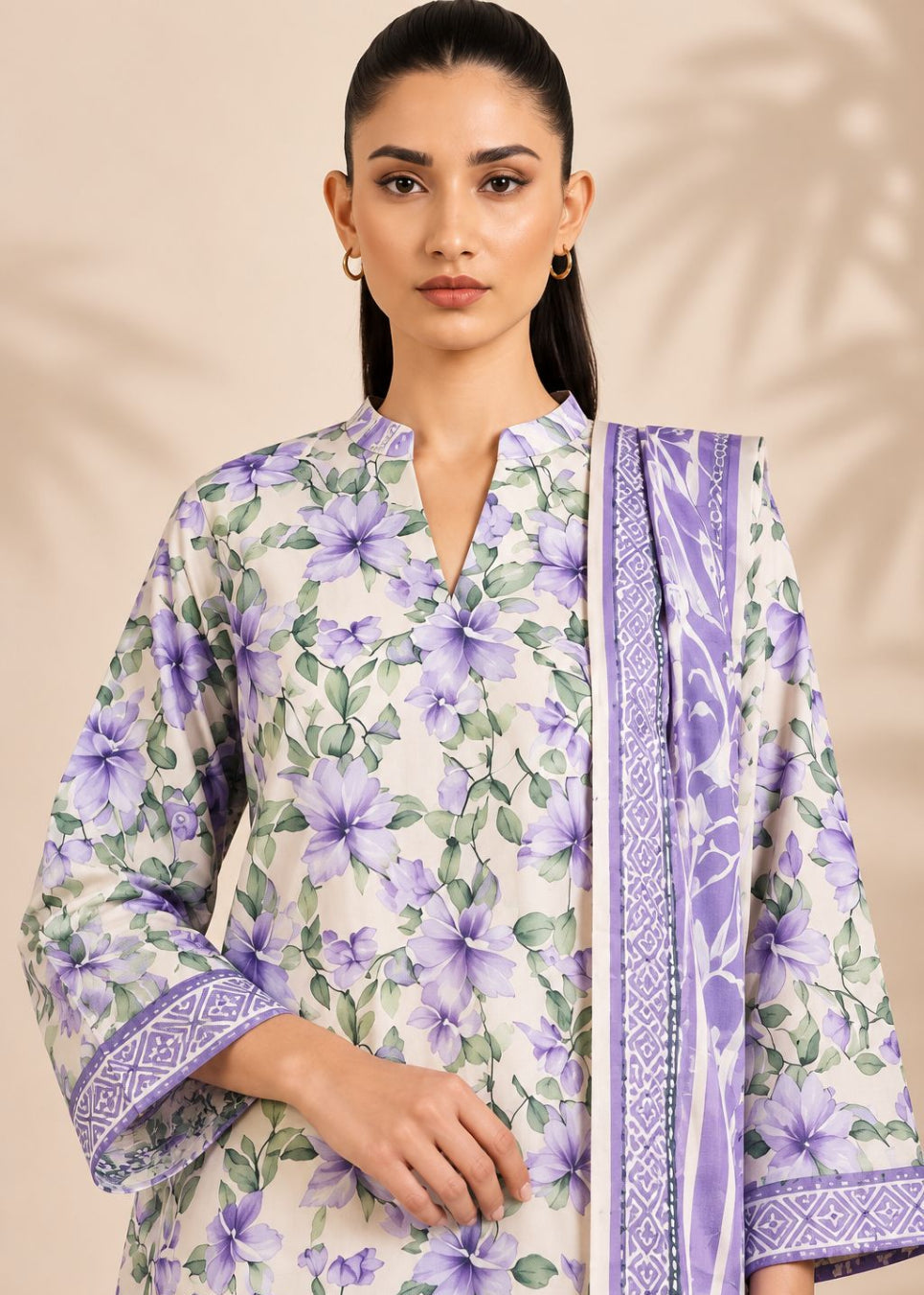 Alkaram 3pc Unstitched Khaddar Suit | Cream