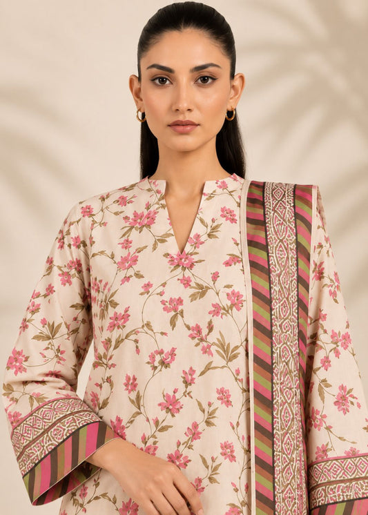 Alkaram 3pc Unstitched Khaddar Suit | Beige