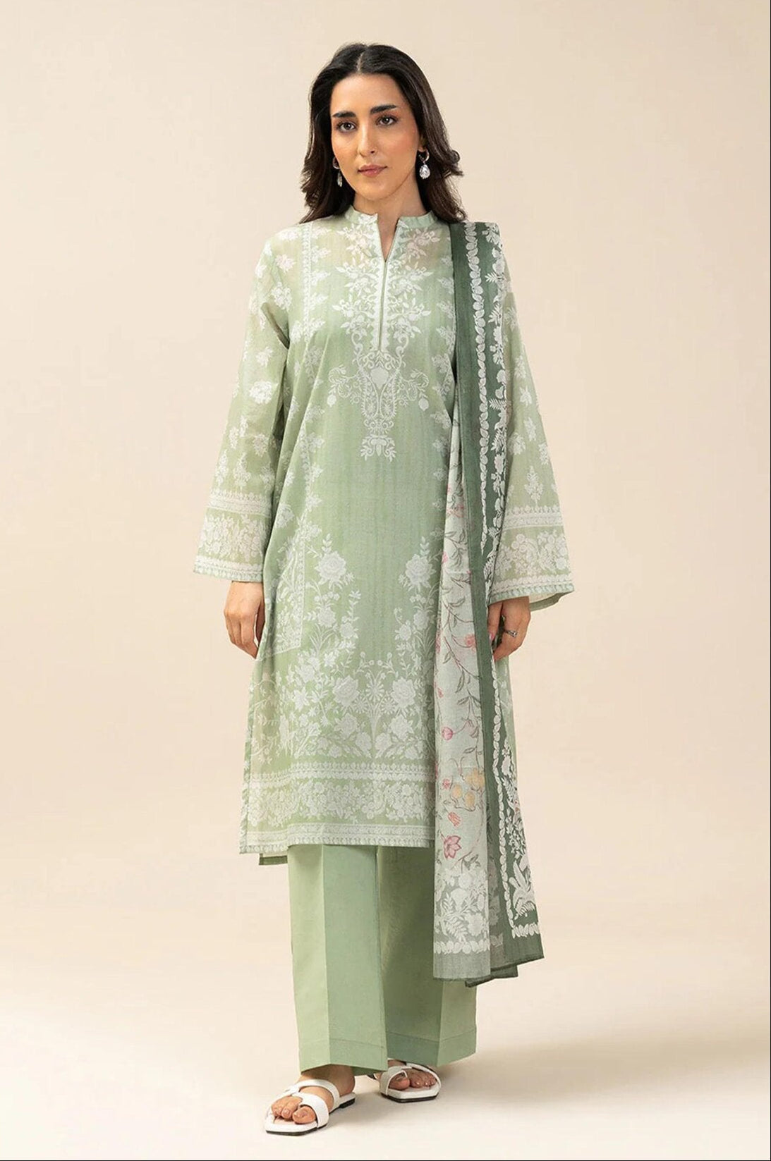 Beechtree Lawn 3pc Unstitched - Lime Green