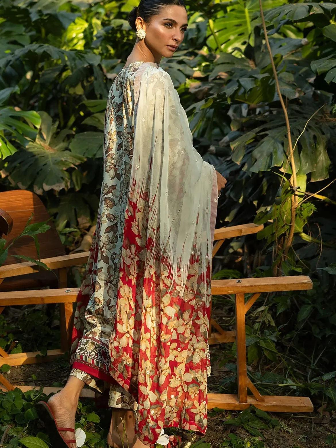 shot of the Gul Ahmed Embroidered Lawn Suit
