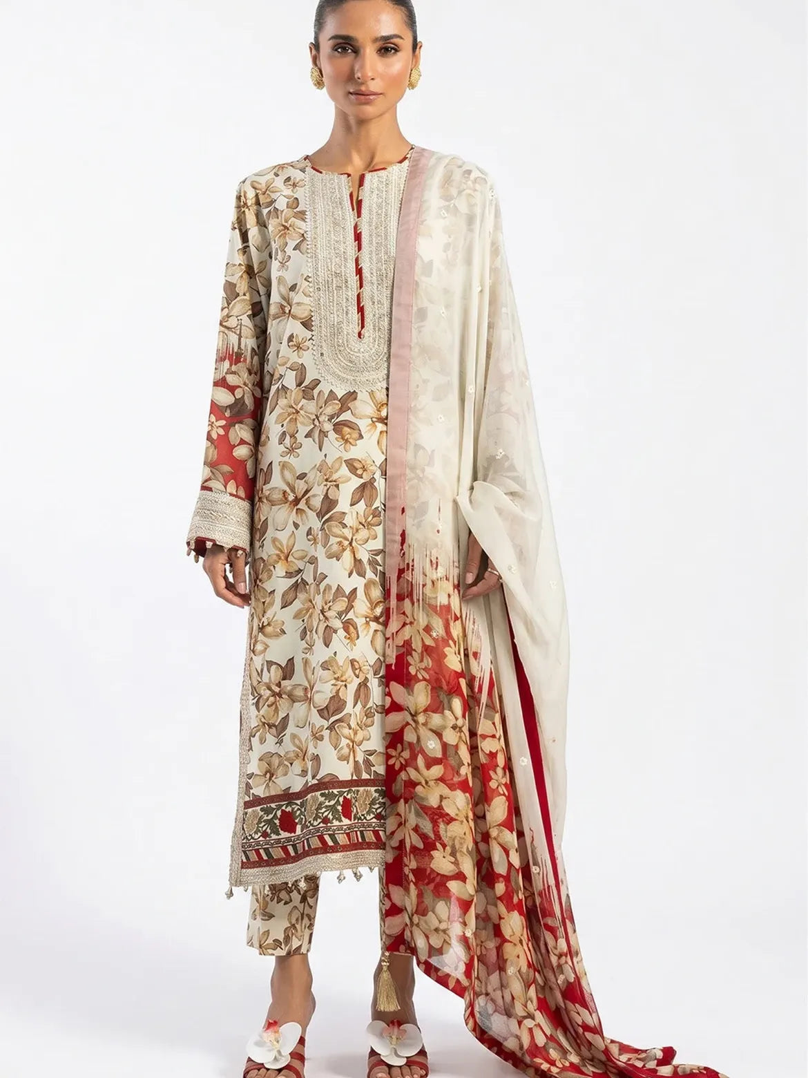 shot of the Gul Ahmed Embroidered Lawn Suit