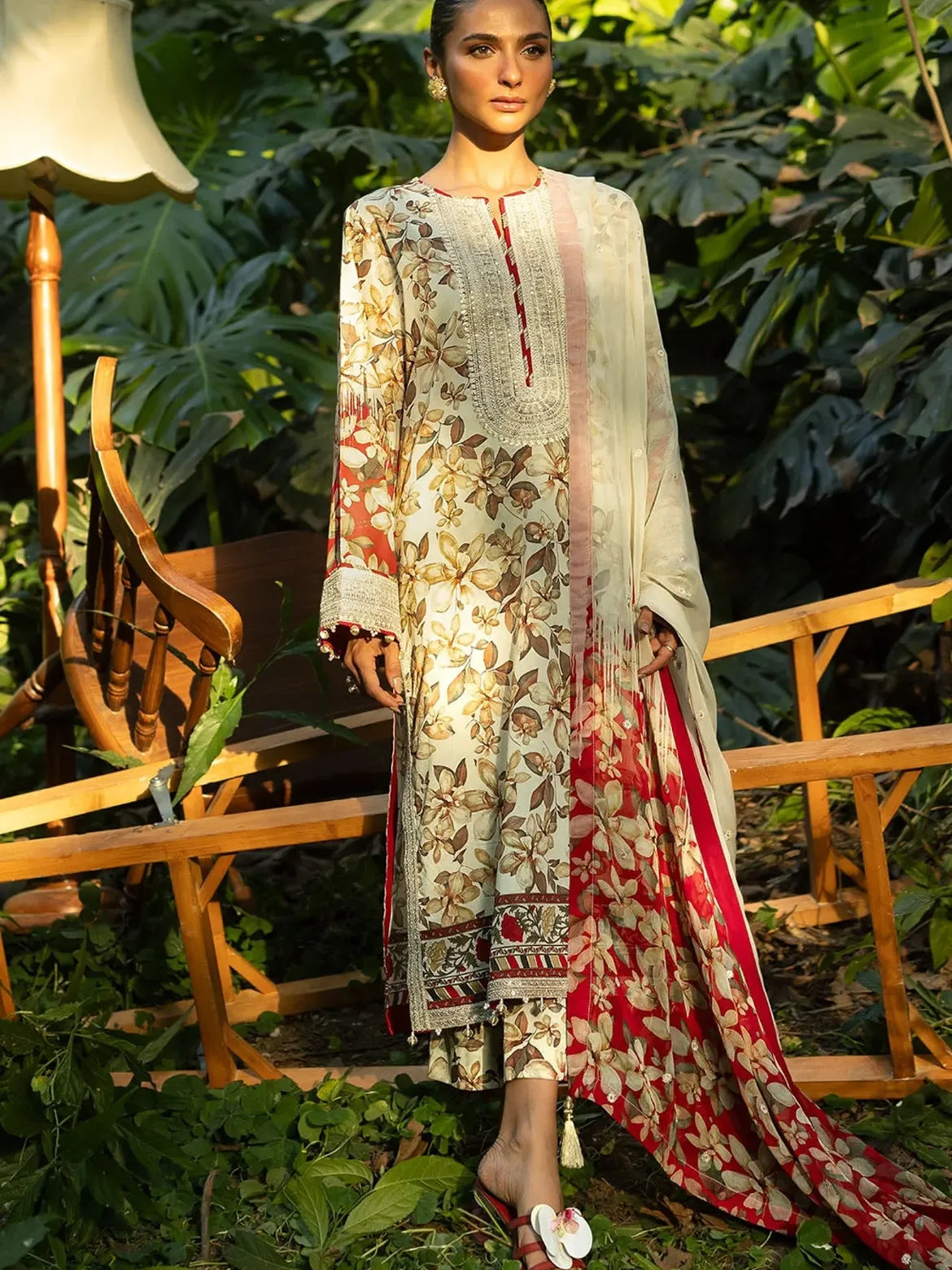 shot of the Gul Ahmed Embroidered Lawn Suit