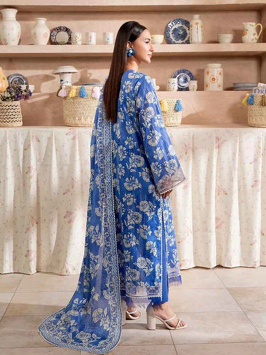Royal Blue | SAYA 3pc Unstitched Lawn Suit | Brenish