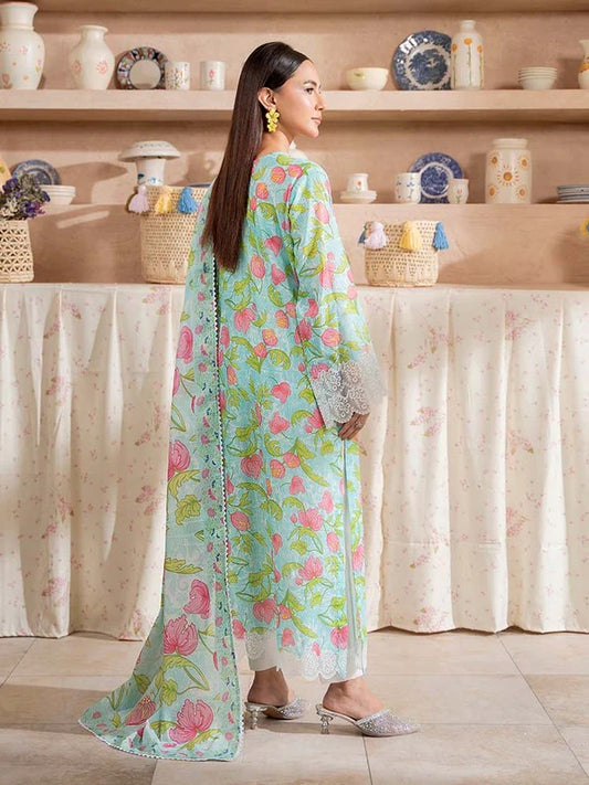 Sky | SAYA 3pc Unstitched Lawn Suit | Brenish