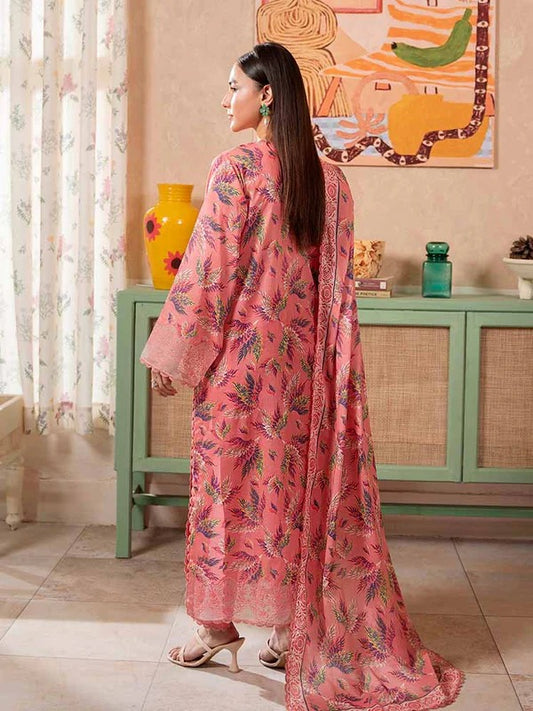 Light Pink | SAYA 3pc Unstitched Lawn Suit | Brenish