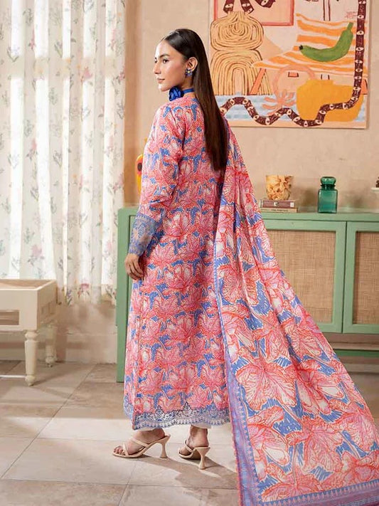 Pink | SAYA 3pc Unstitched Lawn Suit | Brenish