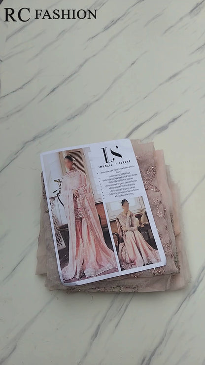Imrozia Muse Luxury Chiffon 3Pc Formal - Pink (Replica)