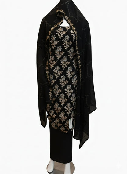 Black | Luxury Chiffon Embroidered