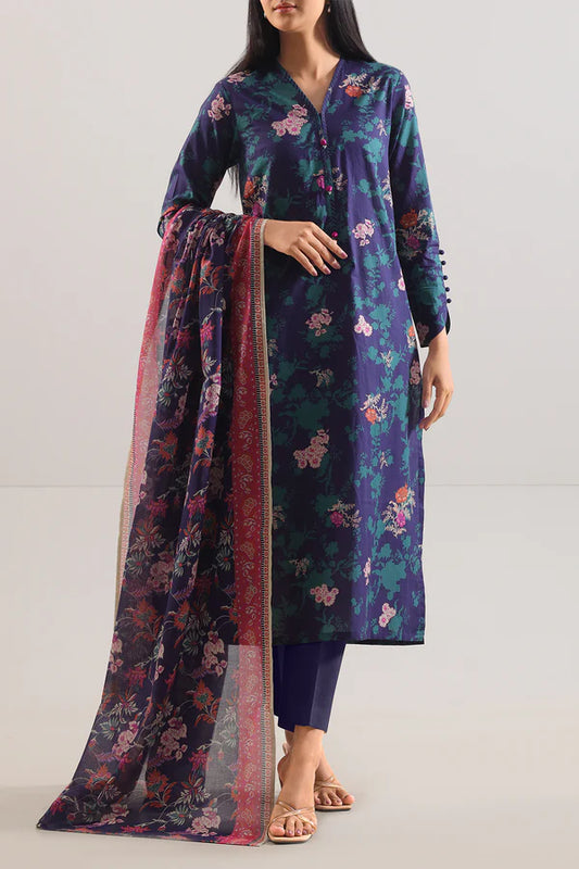 Blue | Saya 3pc Unstitched Lawn Suit