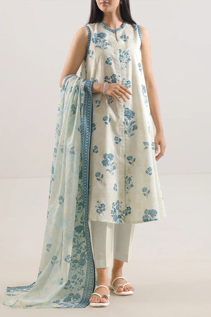 Ivory | Saya 3pc Unstitched Lawn Suit