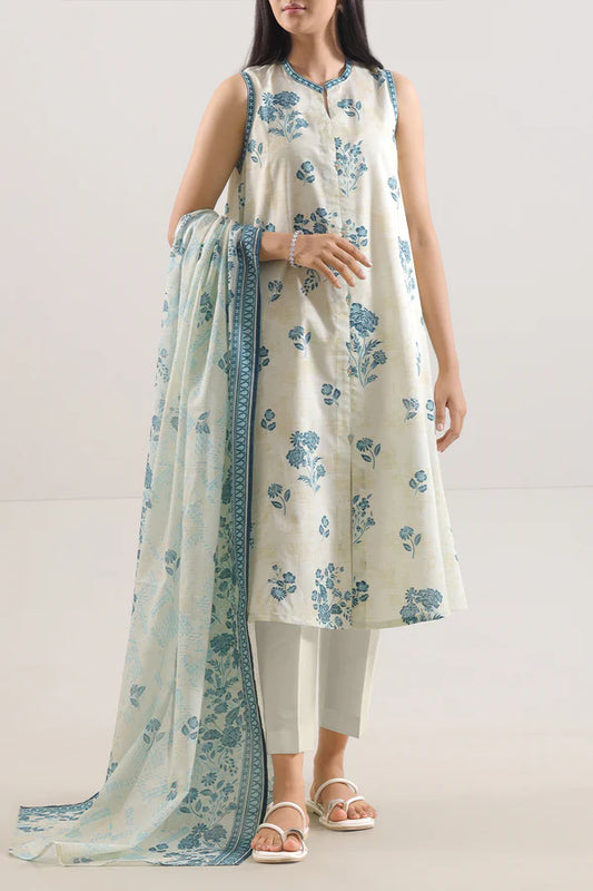 Ivory | Saya 3pc Unstitched Lawn Suit