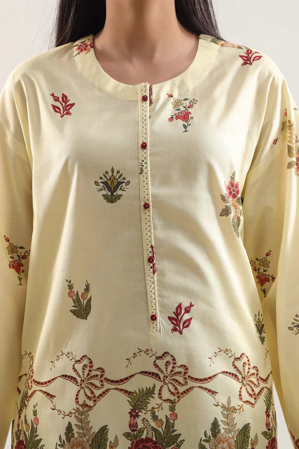 Ivory | Saya 3pc Unstitched Lawn Suit