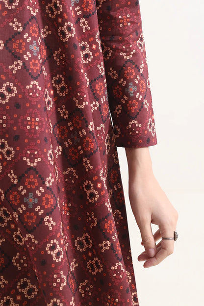 Dark Rust | Saya 3pc Unstitched Lawn Suit