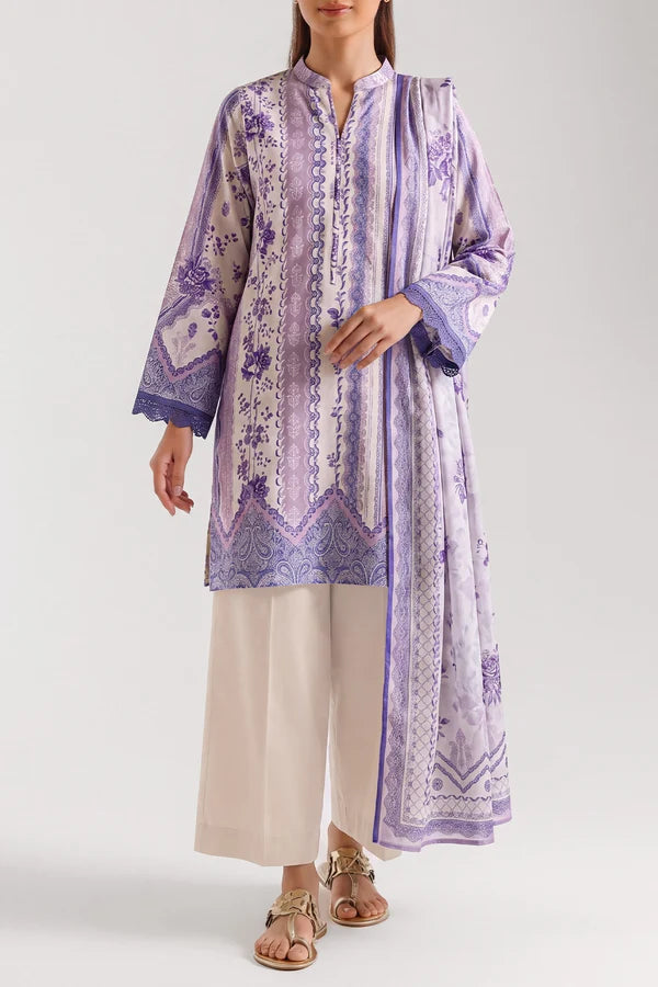 shot of the Saya Printed Lawn Suit White