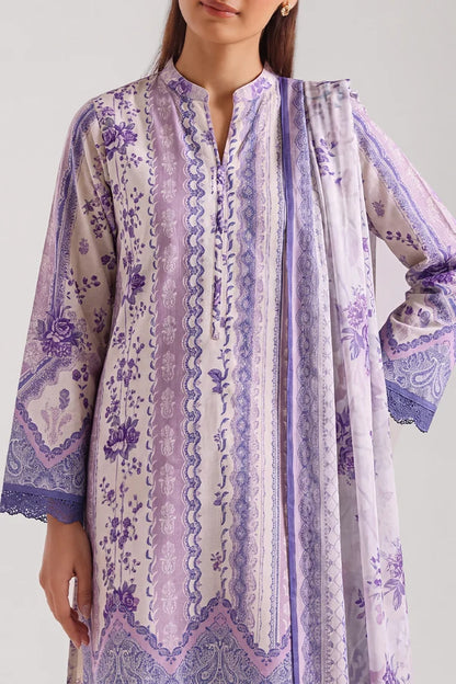 shot of the Saya Printed Lawn Suit White