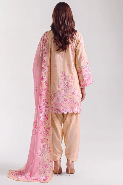 shot of the Saya Printed Lawn Suit Apricot