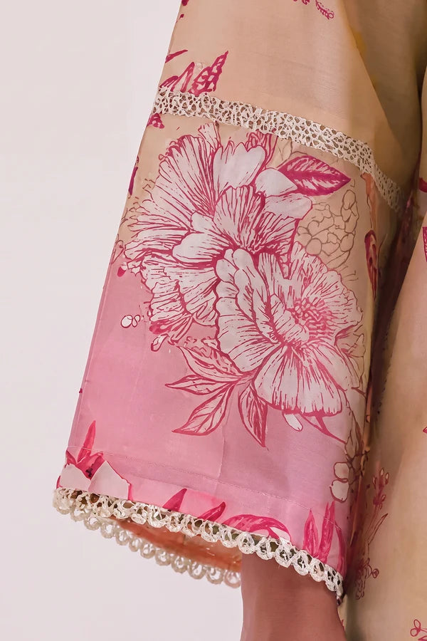 shot of the Saya Printed Lawn Suit Apricot