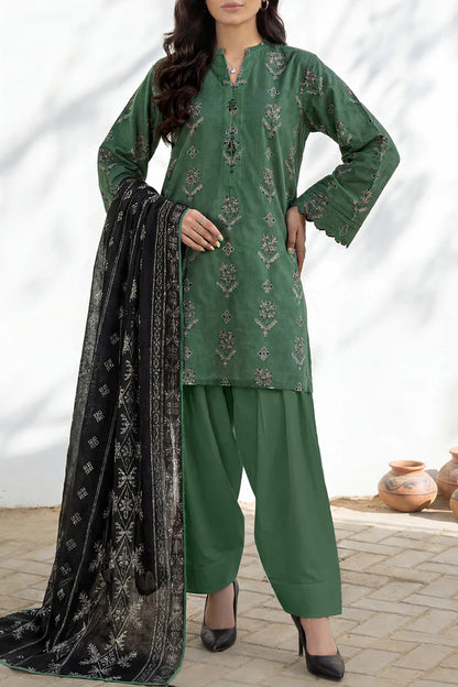 Green | Saya 3pc Unstitched Lawn Suit