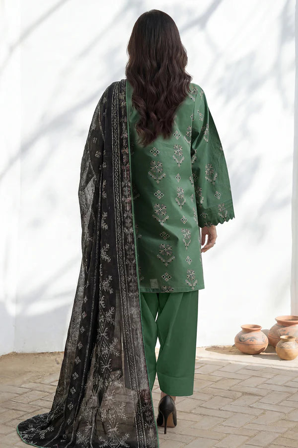 Green | Saya 3pc Unstitched Lawn Suit