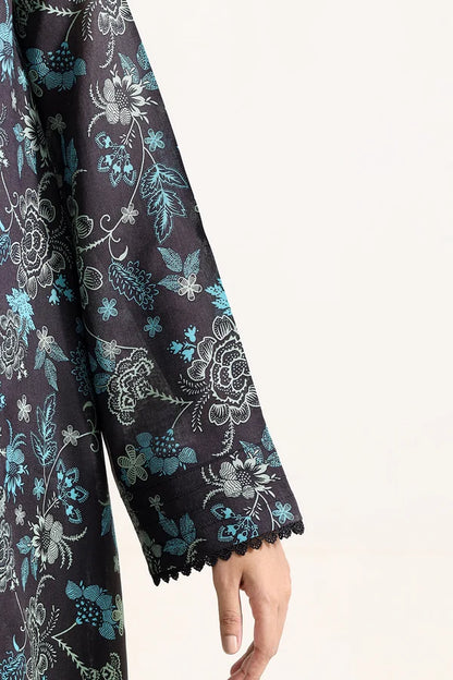 shot of the Saya Printed Lawn Suit Black