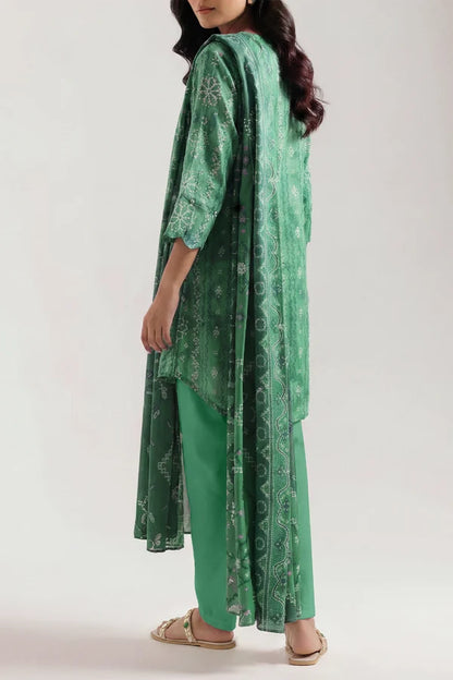 shot of the Saya Printed Lawn Suit Green
