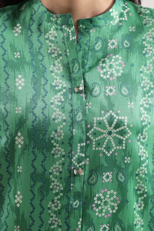 shot of the Saya Printed Lawn Suit Green