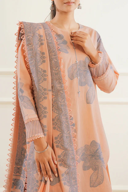 Peach | Saya 3pc Unstitched Cotton Jacquard 3-Piece