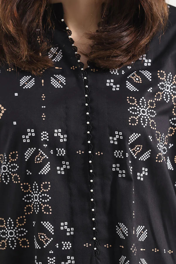 Black | Saya 3pc Unstitched Lawn Suit