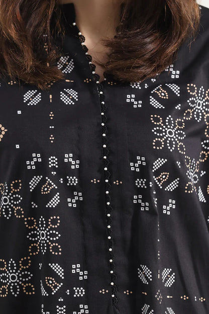 Black | Saya 3pc Unstitched Lawn Suit