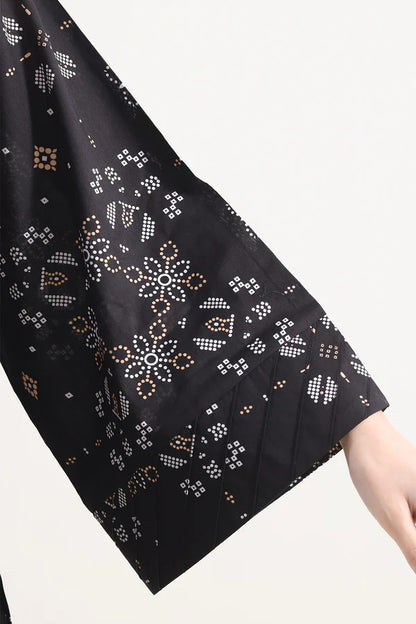 Black | Saya 3pc Unstitched Lawn Suit