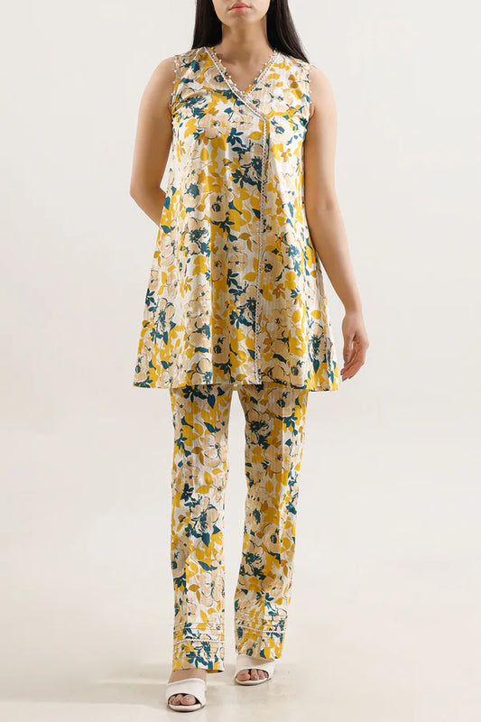 White | Saya 2PC Unstitched Lawn Suit