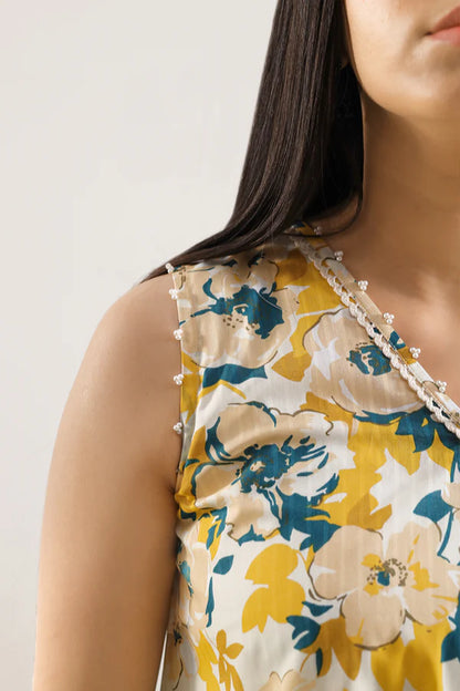 White | Saya 2PC Unstitched Lawn Suit