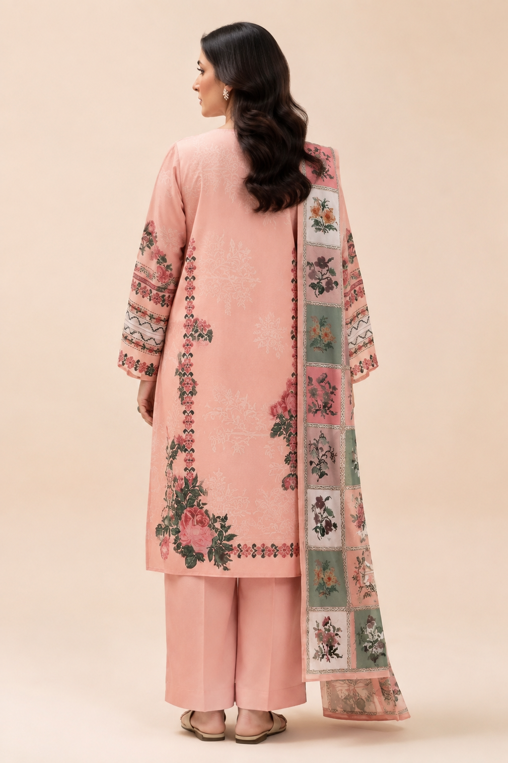 Beechtree Lawn 3pc Unstitched - Muted Rose